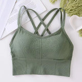 Sexy Women's Cross-Back Tank Top & Push-Up Sports Bra