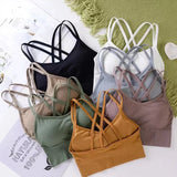 Sexy Women's Cross-Back Tank Top & Push-Up Sports Bra