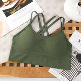 Sexy Women's Cross-Back Tank Top & Push-Up Sports Bra