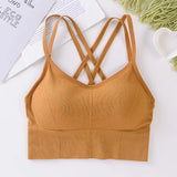 Sexy Women's Cross-Back Tank Top & Push-Up Sports Bra