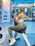 Women Leopard V Waist Leggings Semaless Slim