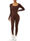 Women's one-piece yoga suit black jumpsuit long sleeved