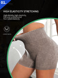 Tight, High Waisted, Sexy Peach Quick Drying