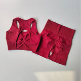 2 PCS Women's Seamless Yoga Set Sexy Sport