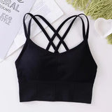 Sexy Women's Cross-Back Tank Top & Push-Up Sports Bra